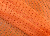 110GSM Polyester Mesh Fabric Untuk Pakaian Olahraga Lapisan Lalu Lintas Keselamatan Neon Orange