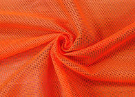 90GSM 100 Persen Polyester Mesh Fabric Untuk Sepatu Neon Orange Warna Merah