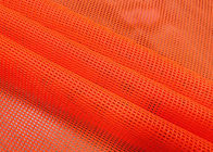 90GSM 100 Persen Polyester Mesh Fabric Untuk Sepatu Neon Orange Warna Merah