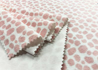 100% Polyester Fleece Fabric untuk Home Tekstil Pink Leopard Print 210GSM