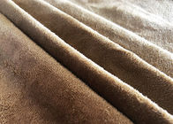 130GSM 100 Persen Polyester Brushed Suede Fabric Untuk Pakaian Fashion Warna Coklat