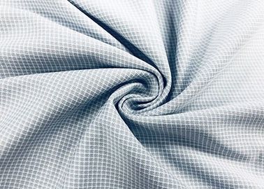100 Persen Kaos Poliester Kain Gingham Warp Grey Rajutan Cek 130GSM