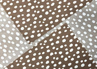 140GSM 100 Persen Polyester Velvet Fabric Air Printing untuk Home Tekstil White Dots Brown