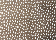 140GSM 100 Persen Polyester Velvet Fabric Air Printing untuk Home Tekstil White Dots Brown