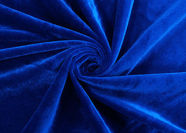 250GSM Mainan Mewah Kain / Lembut Warp Tekstil Mewah Rajutan Warna Biru Royal